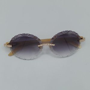 Cartier Diamond Men Women Grey Lens Sunglasses
